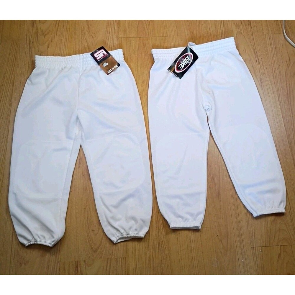 2 Pair Sz L (New) White Youth Baseball Pants Large~ Has Stains